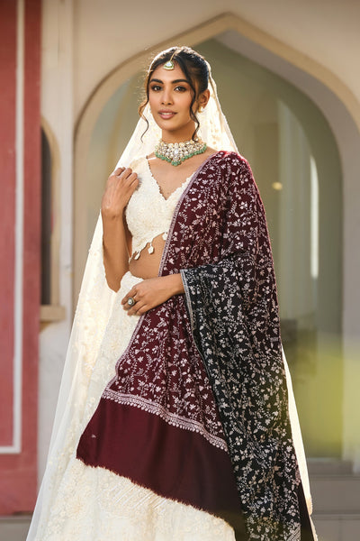 -  Koshi Soozni Pashmina Shawl