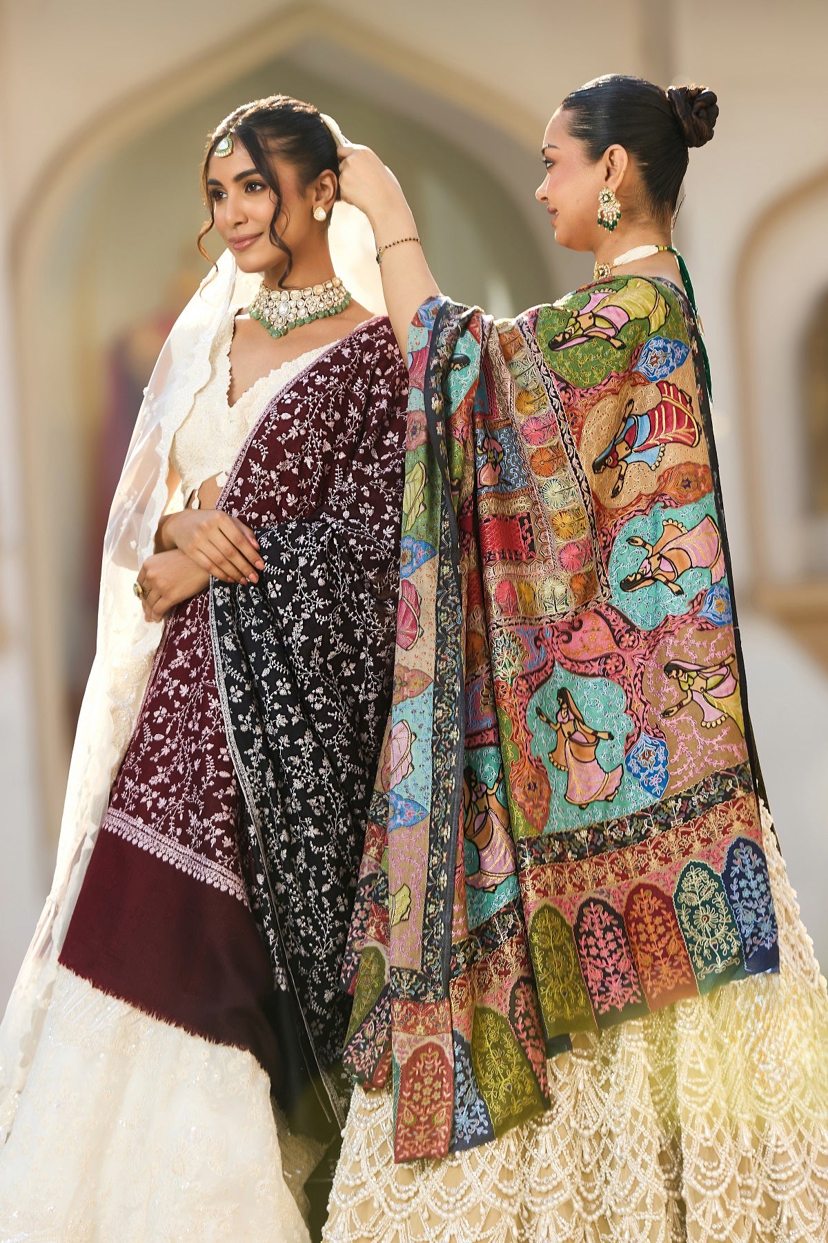 -  Koshi Soozni Pashmina Shawl