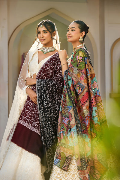 -  Koshi Soozni Pashmina Shawl