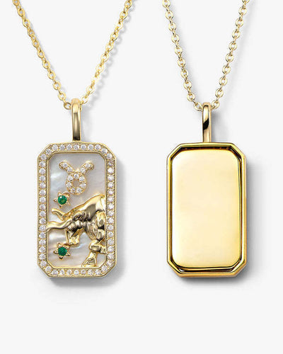 -  Taurus Zodiac Pendant | 18K Gold-Plating Color Necklace