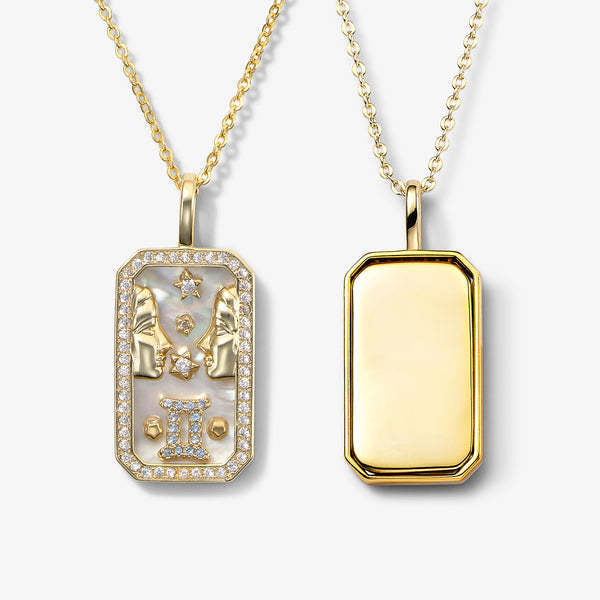 Gemini Zodiac Pendant | 18K Gold-Plating Color Necklace
