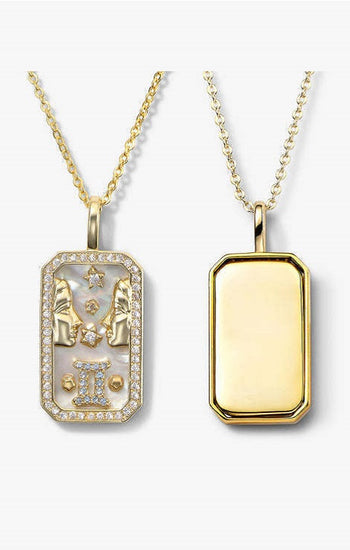 Gemini Zodiac Pendant | 18K Gold-Plating Color Necklace