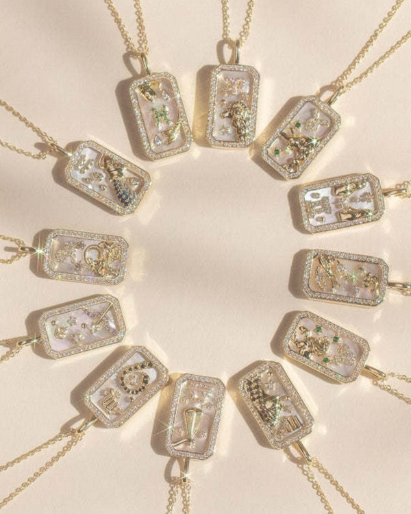 -  Cancer Zodiac Pendant | 18K Gold-Plating Color Necklace