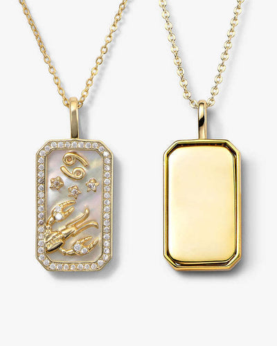 -  Cancer Zodiac Pendant | 18K Gold-Plating Color Necklace