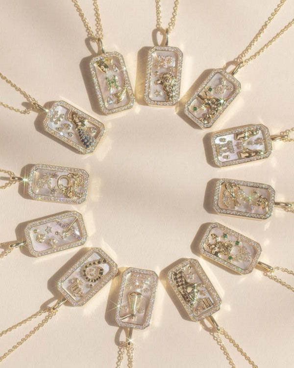 -  Libra Zodiac Pendant | 18K Gold-Plating Color Necklace
