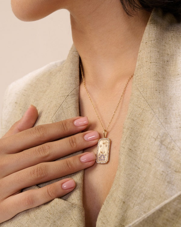-  Libra Zodiac Pendant | 18K Gold-Plating Color Necklace