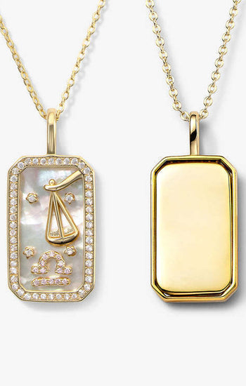 Libra Zodiac Pendant | 18K Gold-Plating Color Necklace