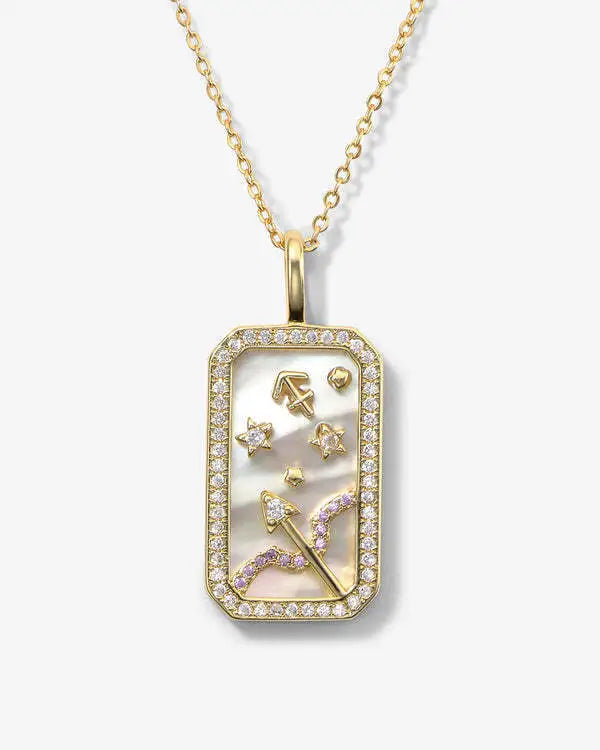 Sagittarius Zodiac Pendant | 18K Gold-Plating Color Necklace