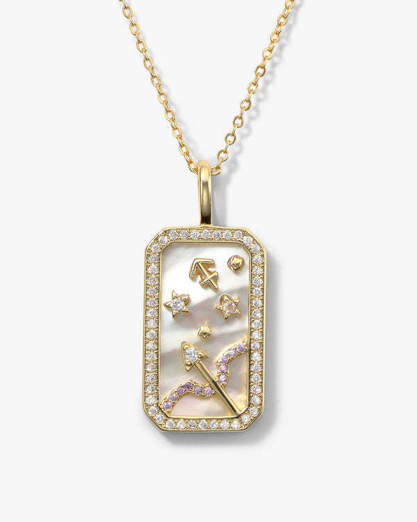 -  Sagittarius Zodiac Pendant | 18K Gold-Plating Color Necklace