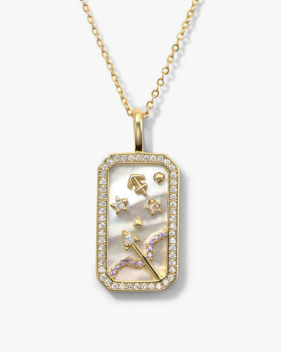 -  Sagittarius Zodiac Pendant | 18K Gold-Plating Color Necklace