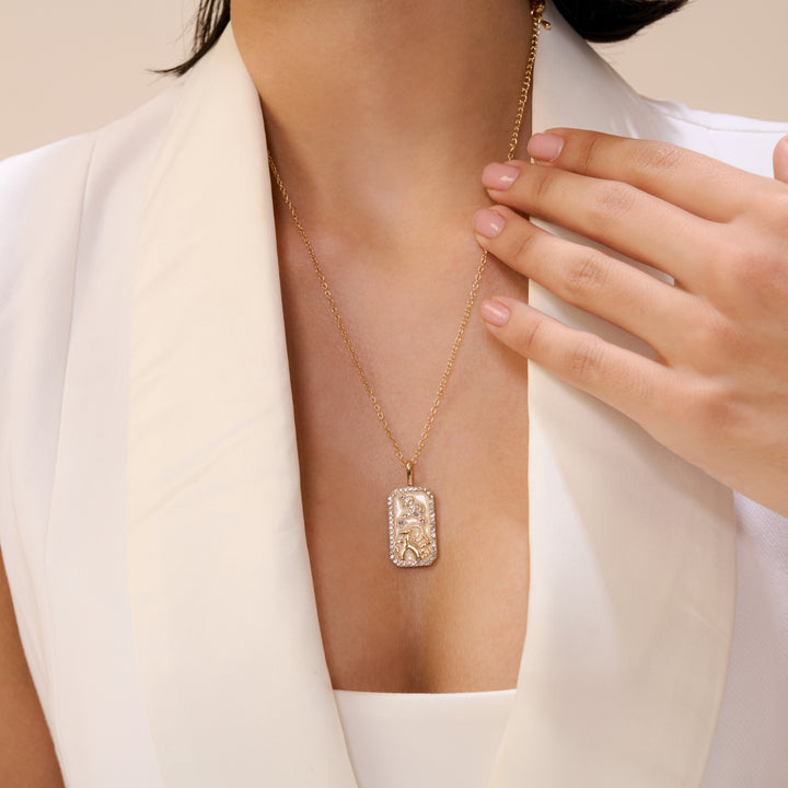 Capricorn Zodiac Pendant | 18K Gold-Plating Color Necklace
