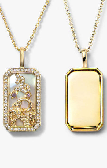 Capricorn Zodiac Pendant | 18K Gold-Plating Color Necklace