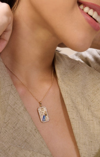 Aquarius Zodiac Pendant | 18K Gold-Plating Color Necklace