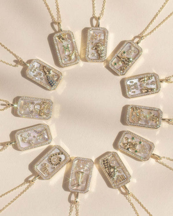 -  Pisces Zodiac Pendant | 18K Gold-Plating Color Necklace