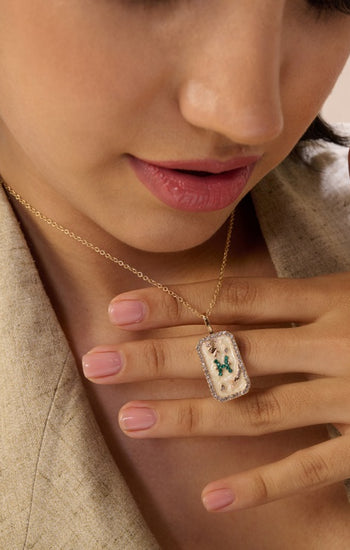 Pisces Zodiac Pendant | 18K Gold-Plating Color Necklace