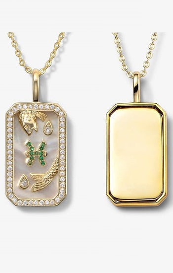Pisces Zodiac Pendant | 18K Gold-Plating Color Necklace