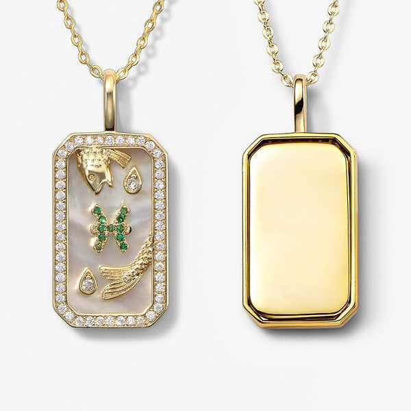 Pisces Zodiac Pendant | 18K Gold-Plating Color Necklace