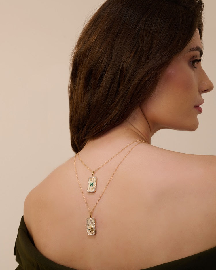 -  Pisces Zodiac Pendant | 18K Gold-Plating Color Necklace