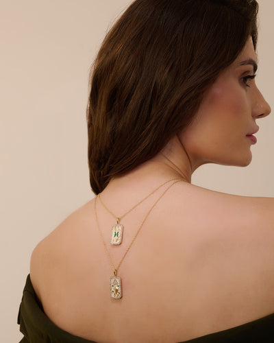 -  Pisces Zodiac Pendant | 18K Gold-Plating Color Necklace