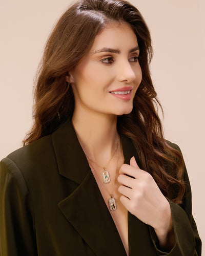 -  Pisces Zodiac Pendant | 18K Gold-Plating Color Necklace