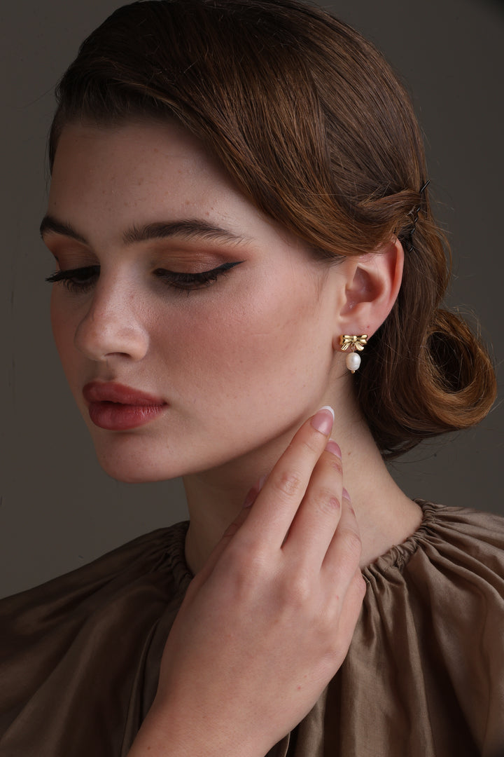 Bow Charm Dang Earrings