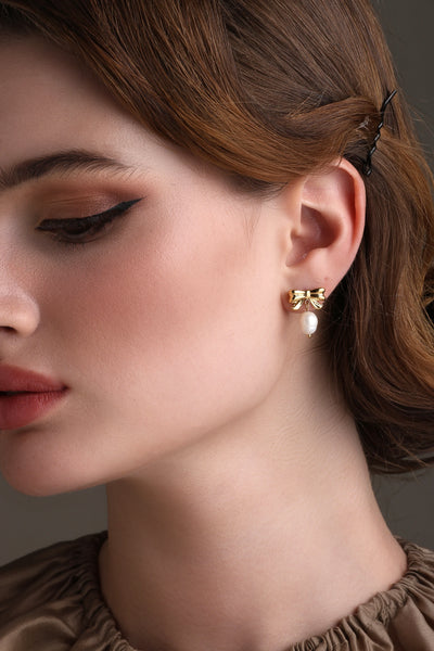 Bow Charm Dang Earrings