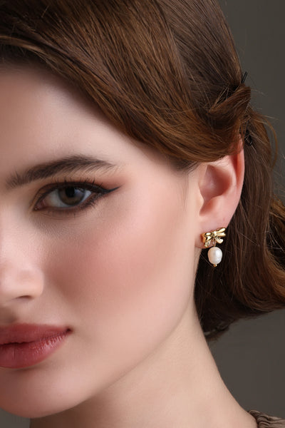 Bow Charm Dang Earrings