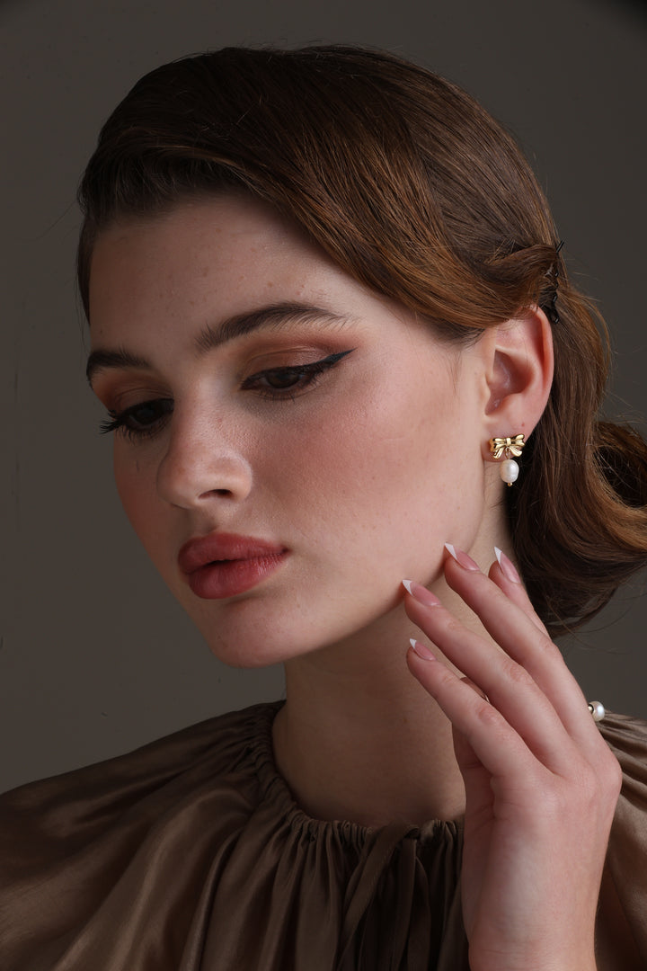 Bow Charm Dang Earrings