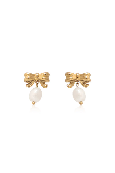 Bow Charm Dang Earrings