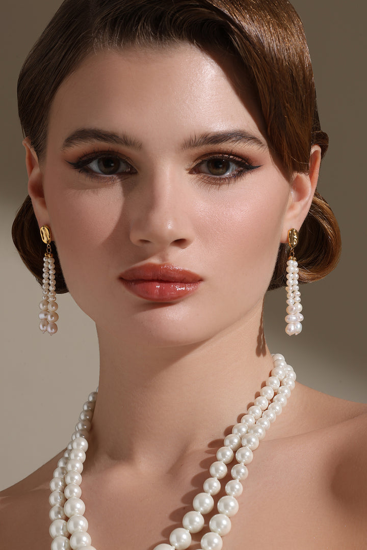 Tassle Dazzle Pearl Earrings