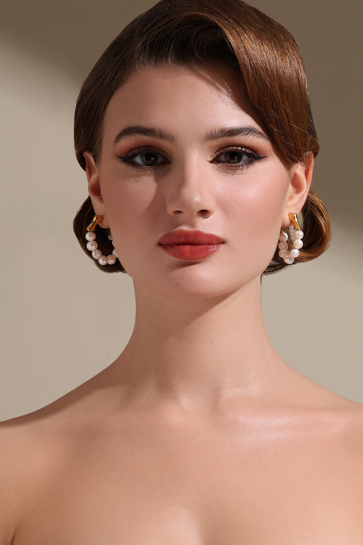 -  Gold Accent Pearl Earrings