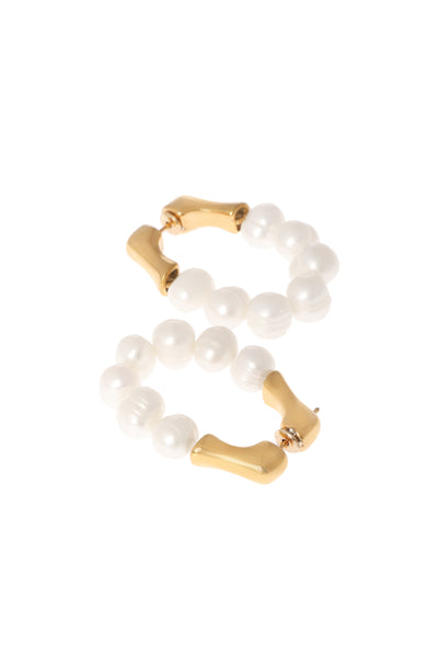 -  Gold Accent Pearl Earrings