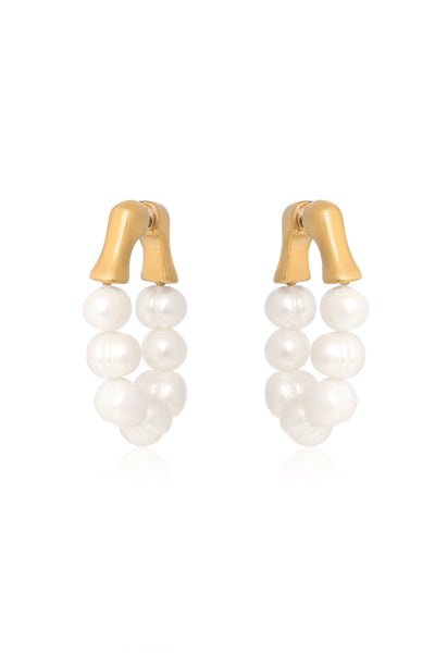-  Gold Accent Pearl Earrings
