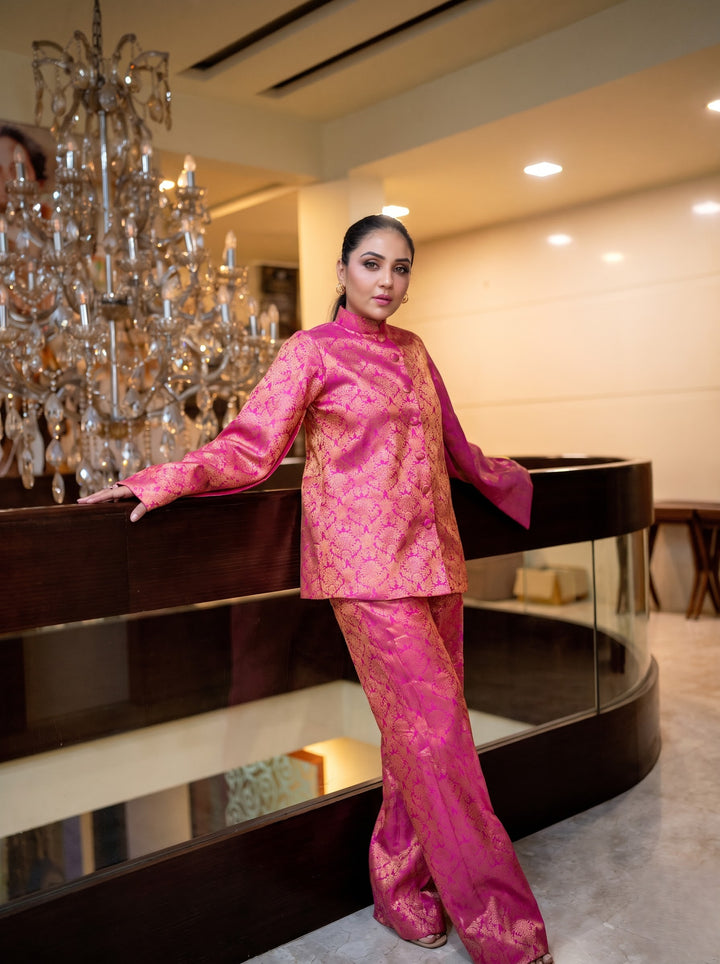 Jodha Banarasi Jacket Co-ord Set: Women&