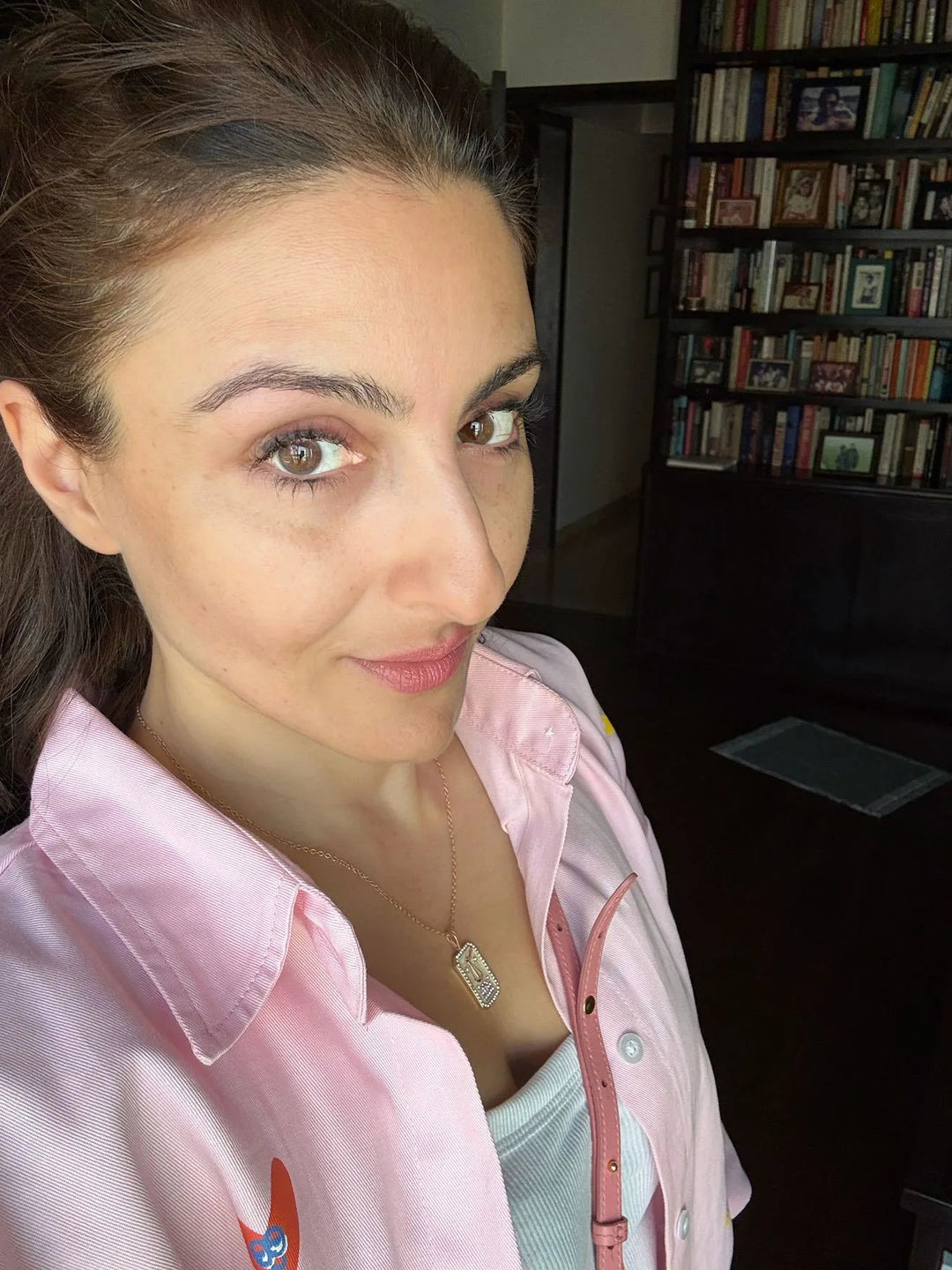 Soha Ali Khan In Libra Zodiac Pendant | 18K Gold-Plating Color Necklace