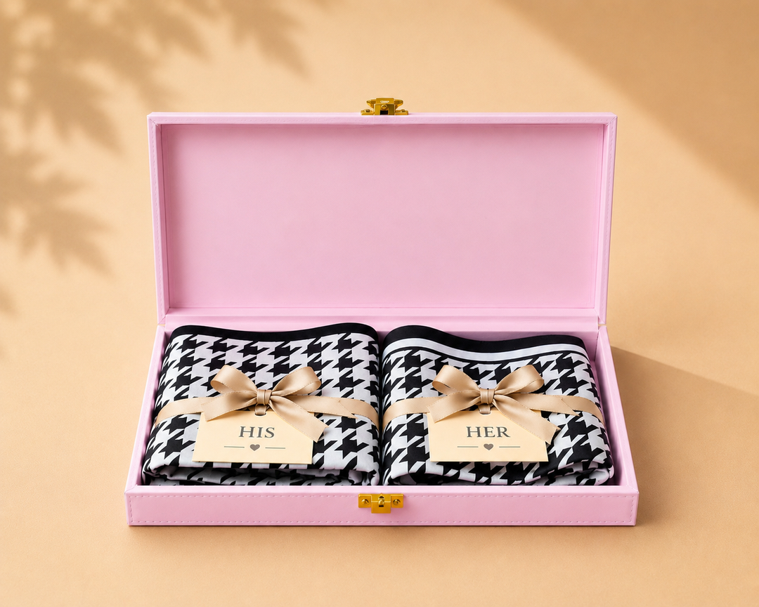 His &amp; Her Houndstooth Luxury Gift Set