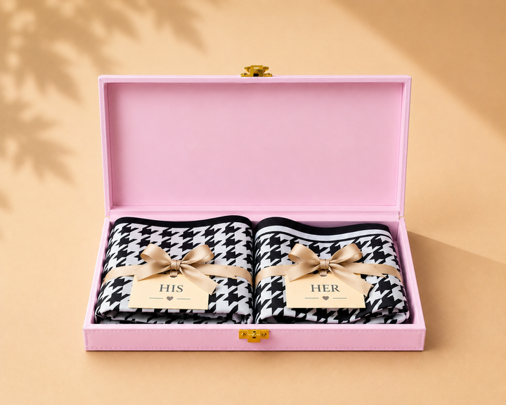 His &amp; Her Houndstooth Luxury Gift Set