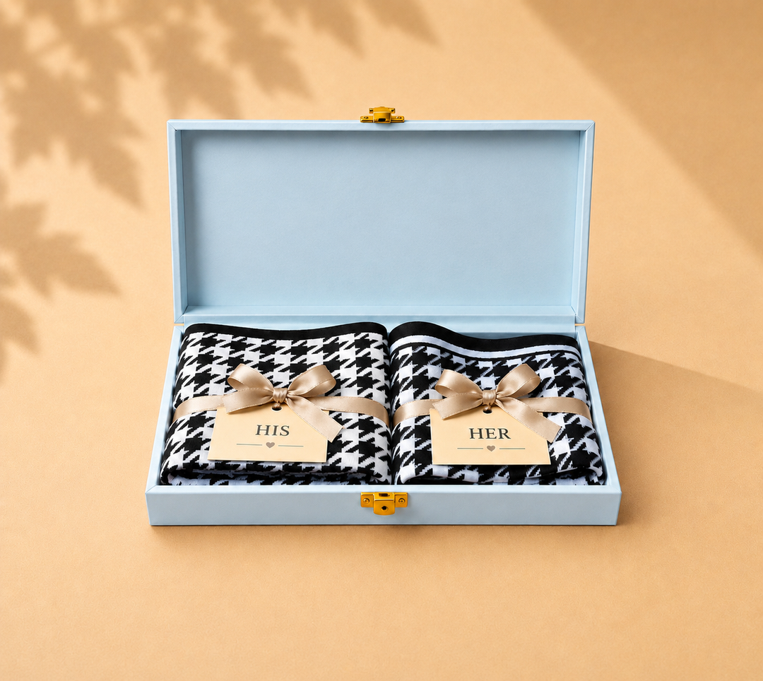 His &amp; Her Houndstooth Luxury Gift Set