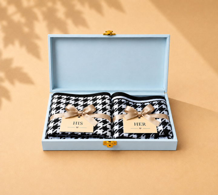 His &amp; Her Houndstooth Luxury Gift Set