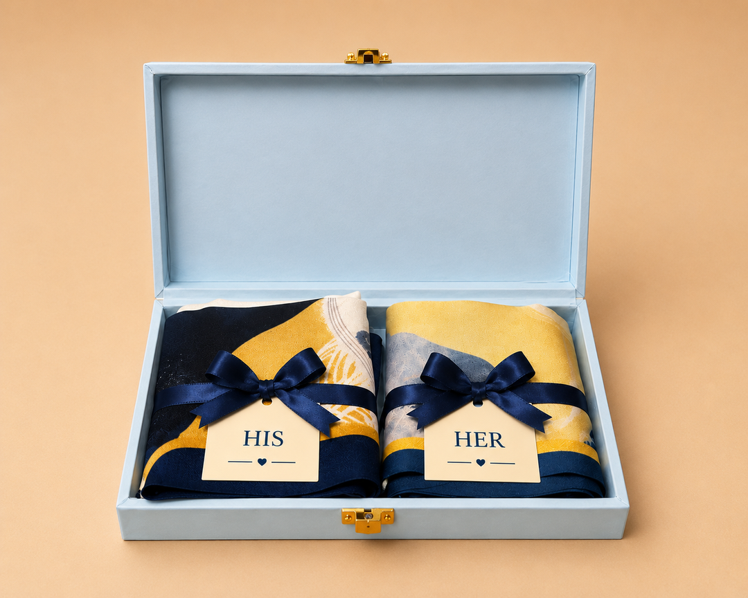 His &amp; Her Abstract Silk Gift Set