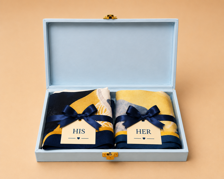 His &amp; Her Abstract Silk Gift Set