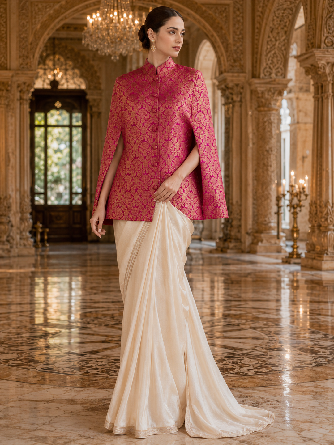 Mira Banarasi cape, women&