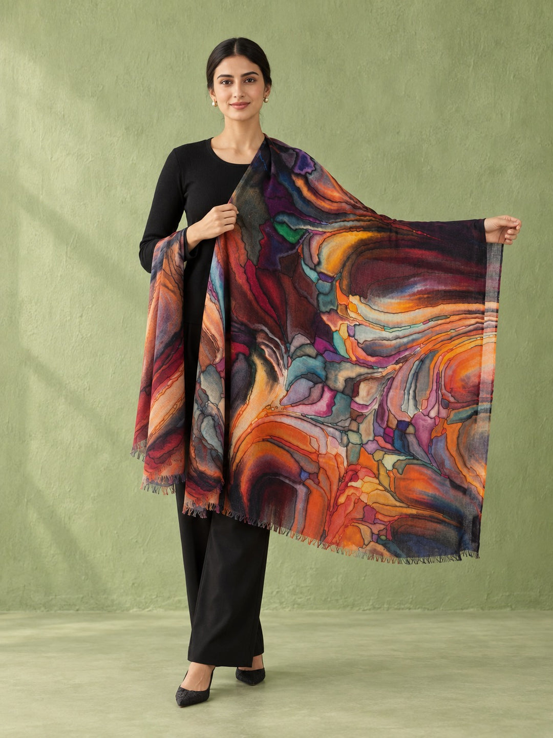Aurora Multicolour Abstract Stole