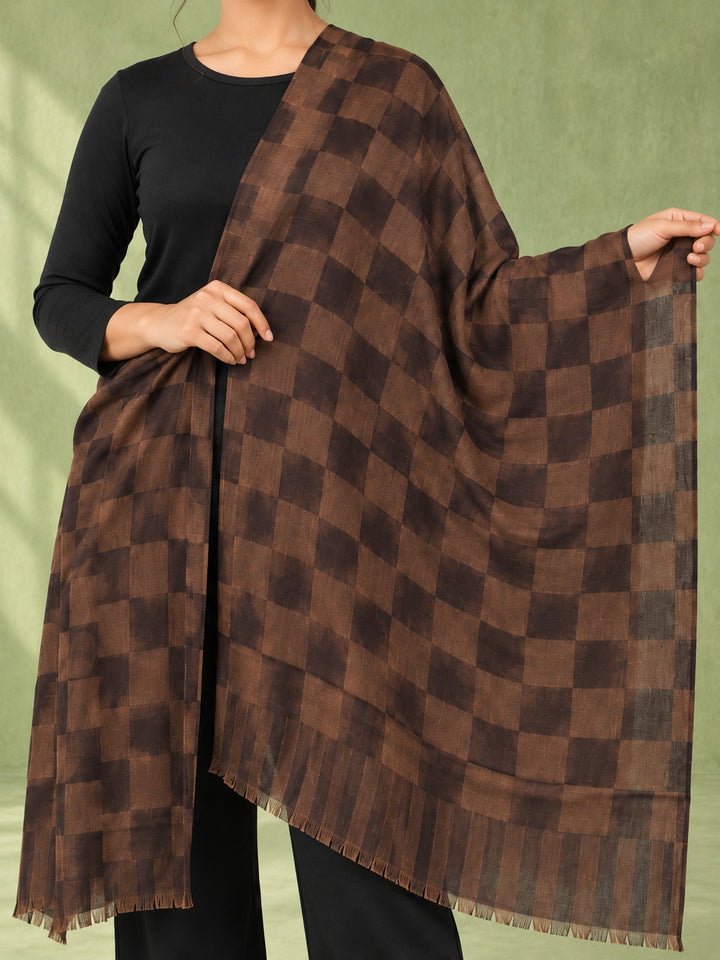 Cocoa Square Check Stole