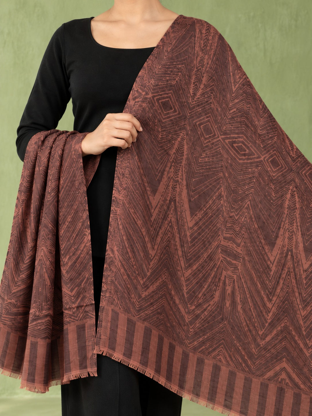 Dusk Rose Geometric Stole