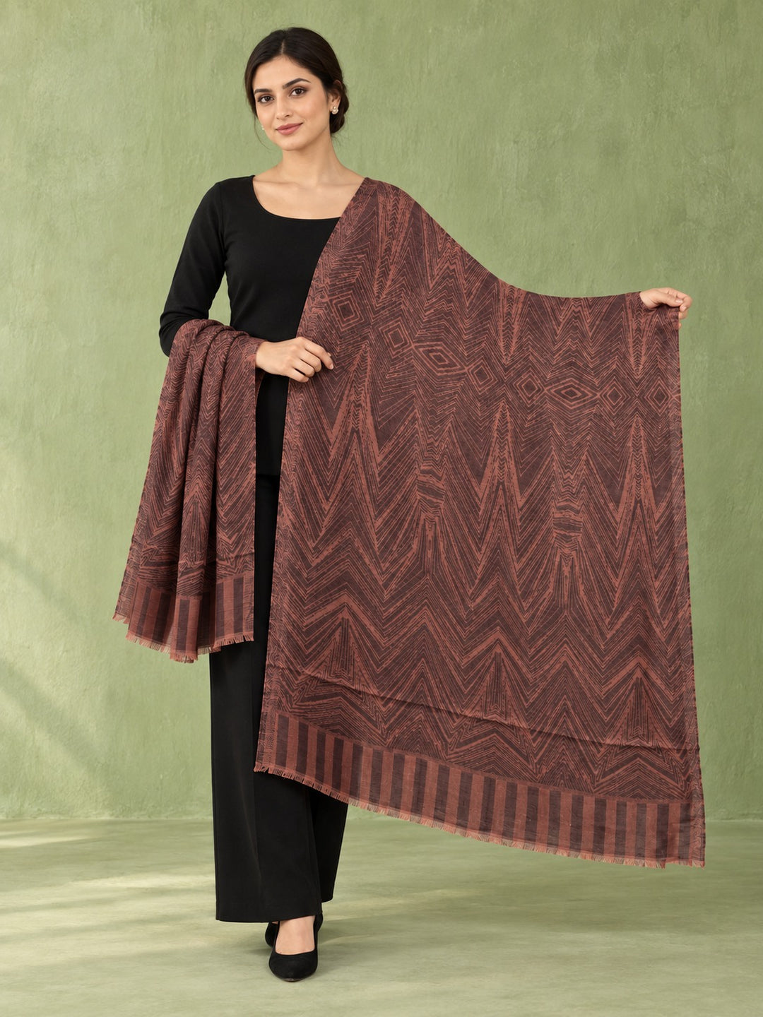 Dusk Rose Geometric Stole