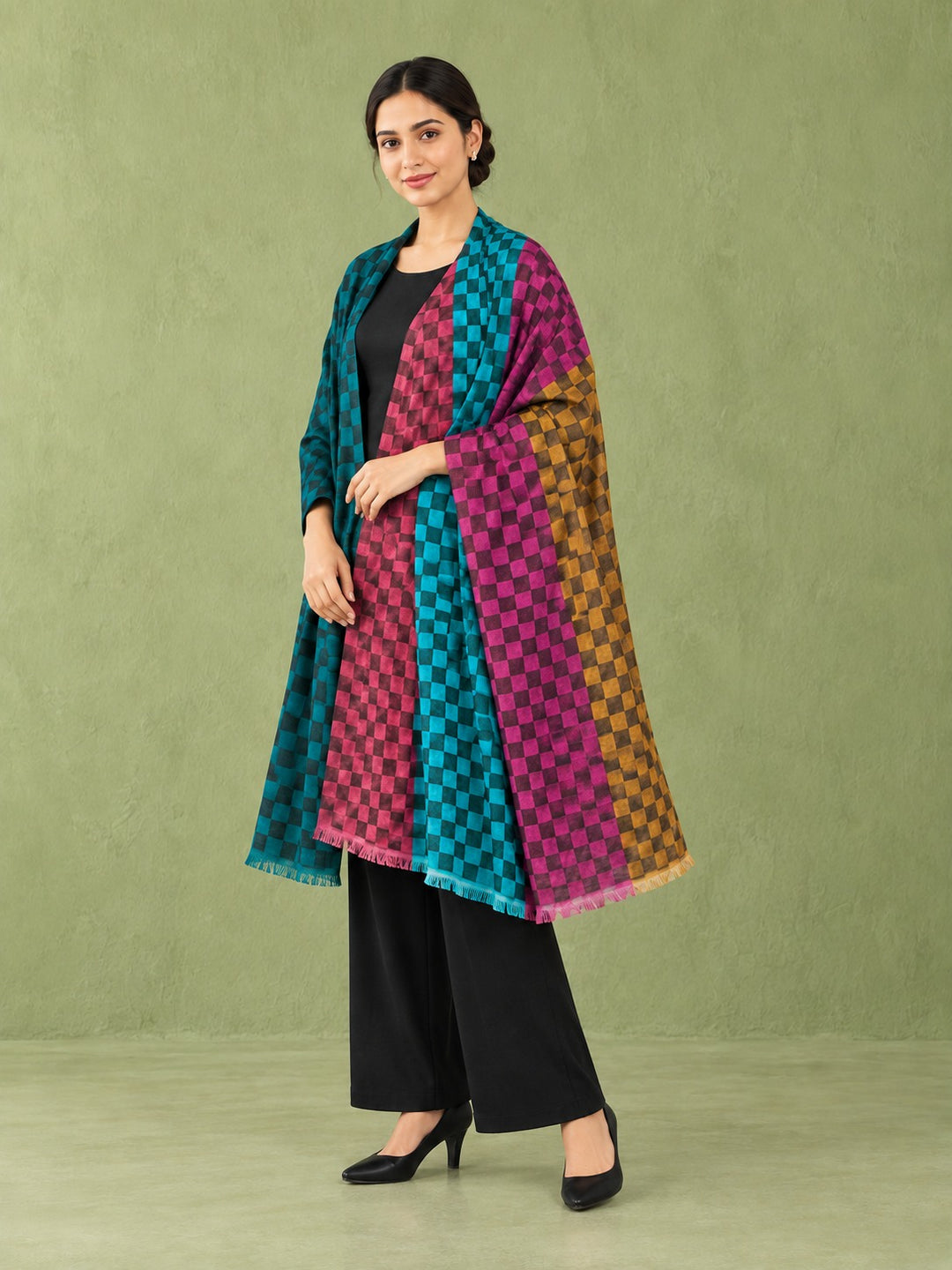 Prism Multicolour Check Stole