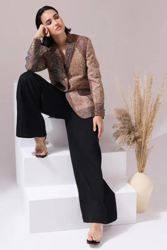 Tashi Fine Wool Silk Blazer for Women