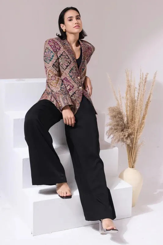 Teertha Fine Wool Silk Blazer for Women