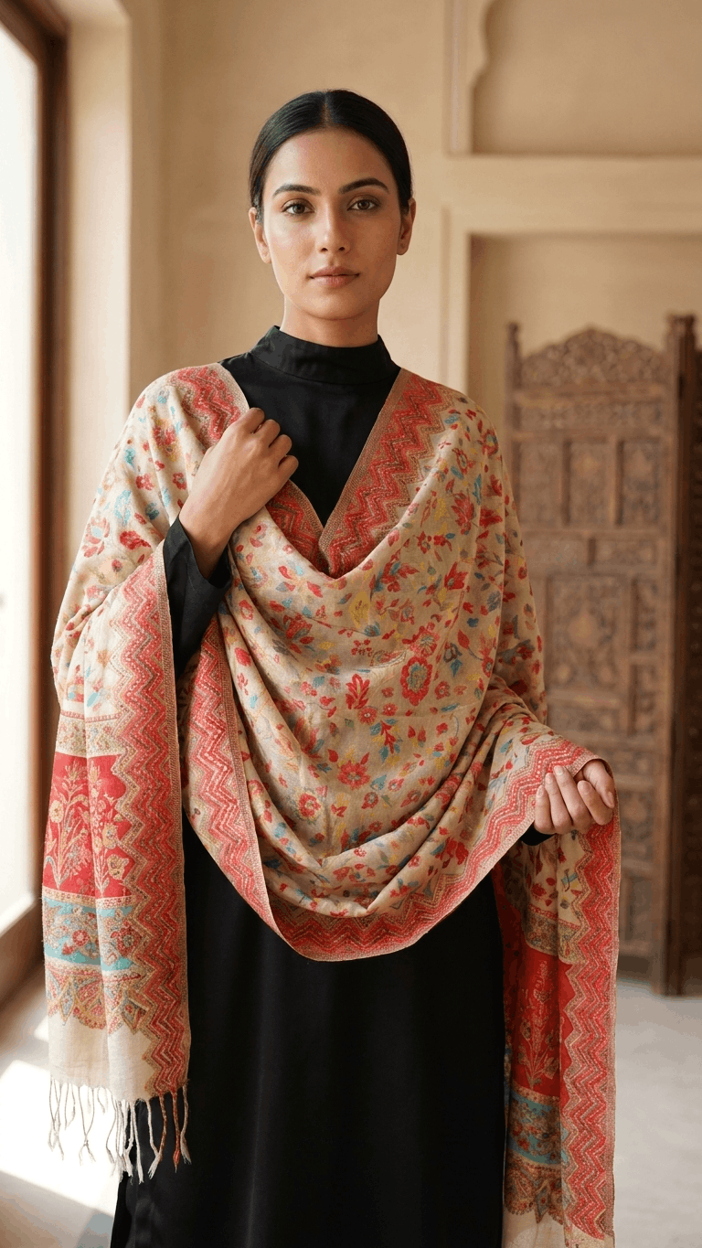 Dusala Heritage Wood Box with Silk Dupatta &amp; Laddu Candle Set